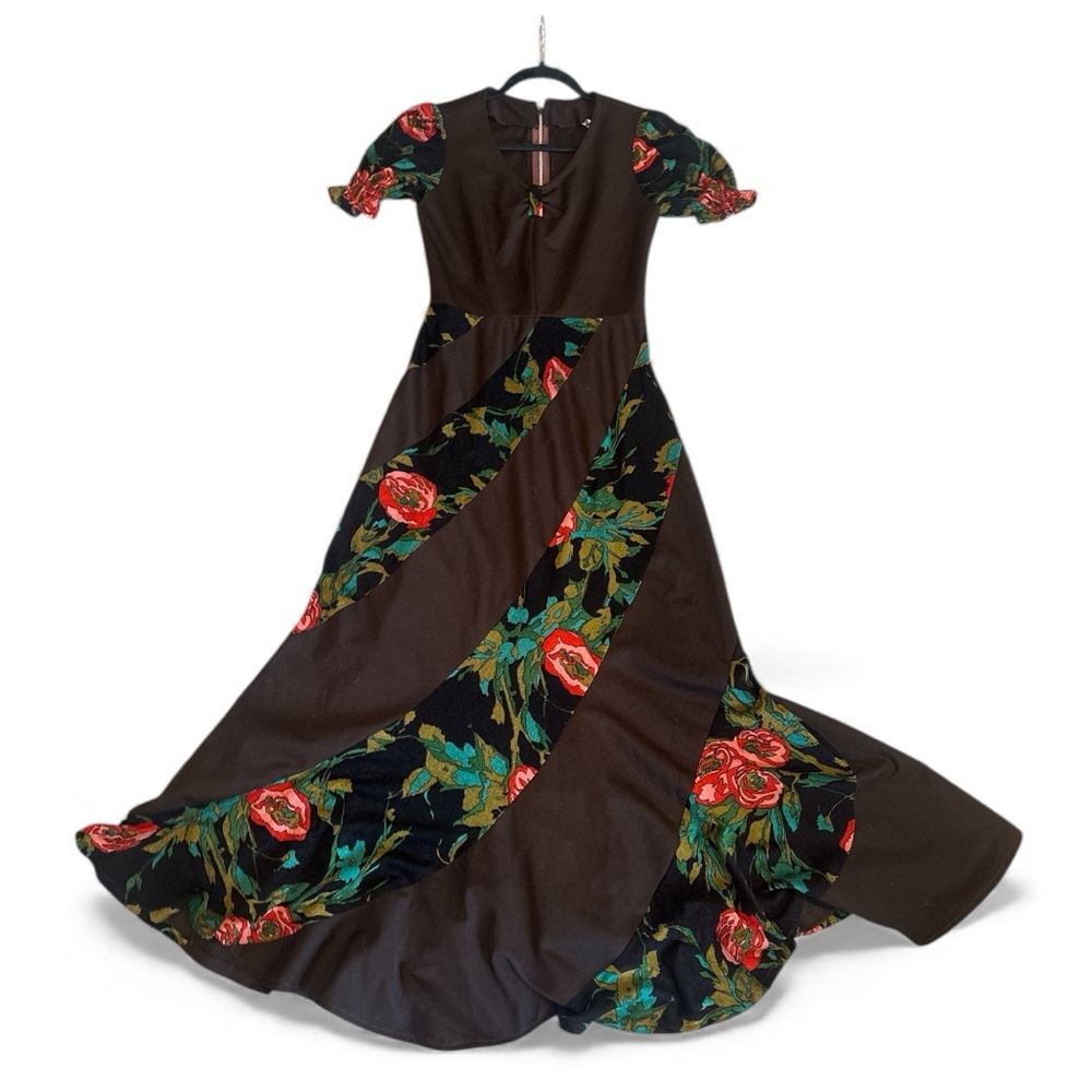 Vintage 1970s Shetype London Maxi Dress – Made in England – Estimated Medium